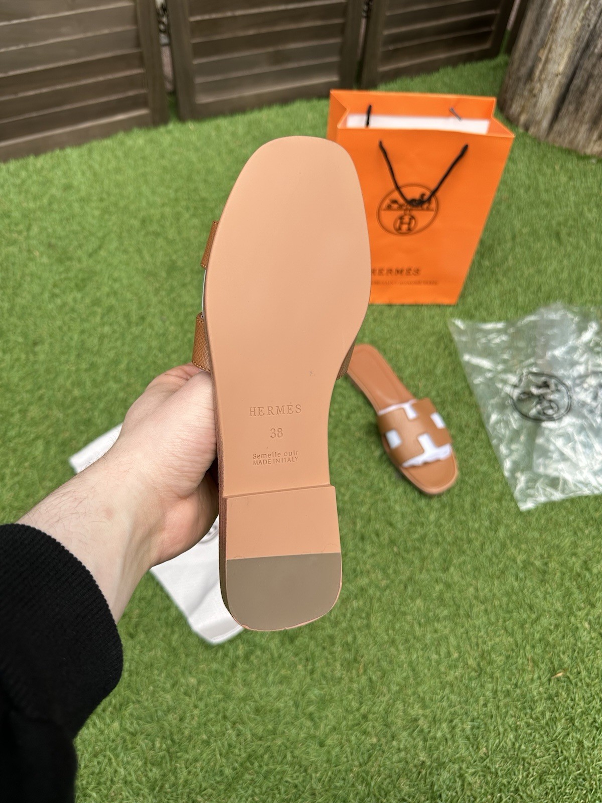 Hermes Oran Sandal Brown Size 38 EU 75 US G2U