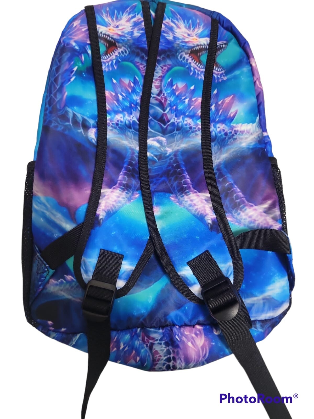 Dragon Print School Bag Backpack, Schoolbag Mesh Pouch 17×11″ byc6