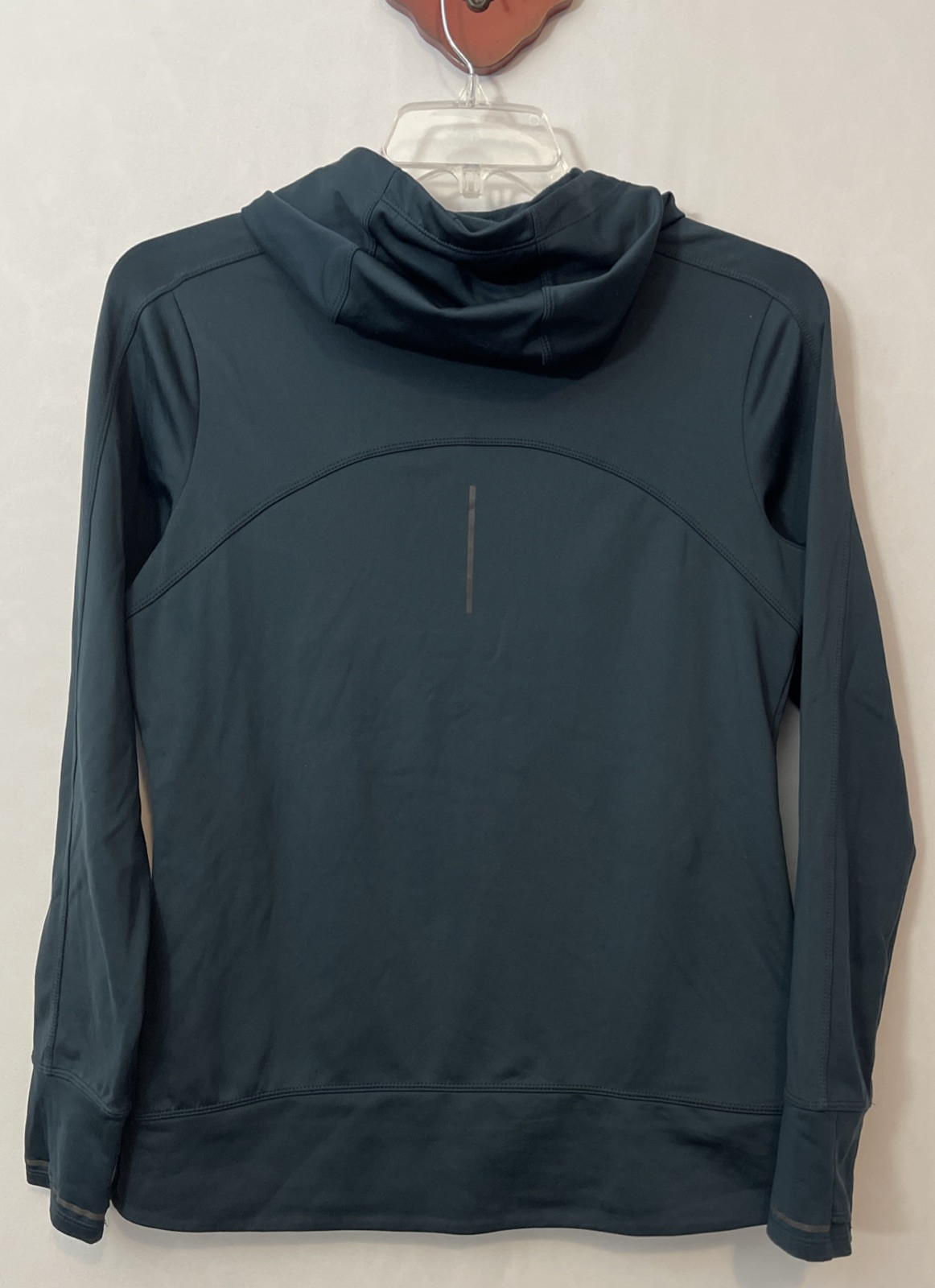 Athleta Womens Green Medium Pullover Zip-Pocket Performance Hooded Sweater! A532