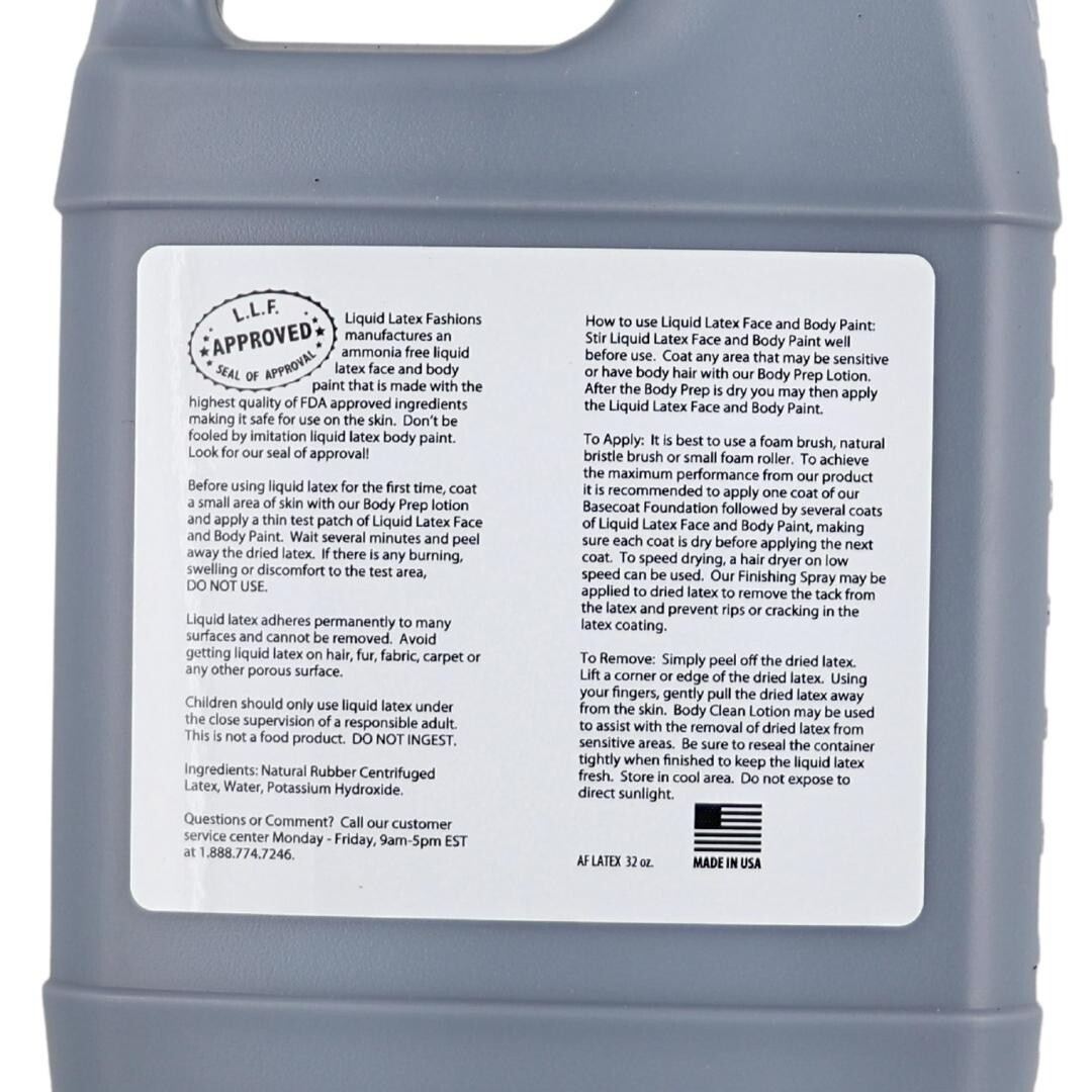 Black 32 Fl Oz – Liquid Latex Face and Body Paint for Cosplay and SFX!
