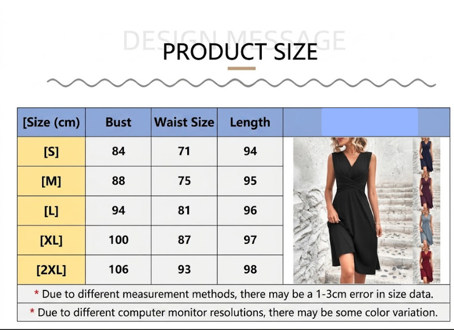 Womens V-Neck Sleeveless Midi Dress Ruched Wrap Waist A-Line Casual Party Dresse