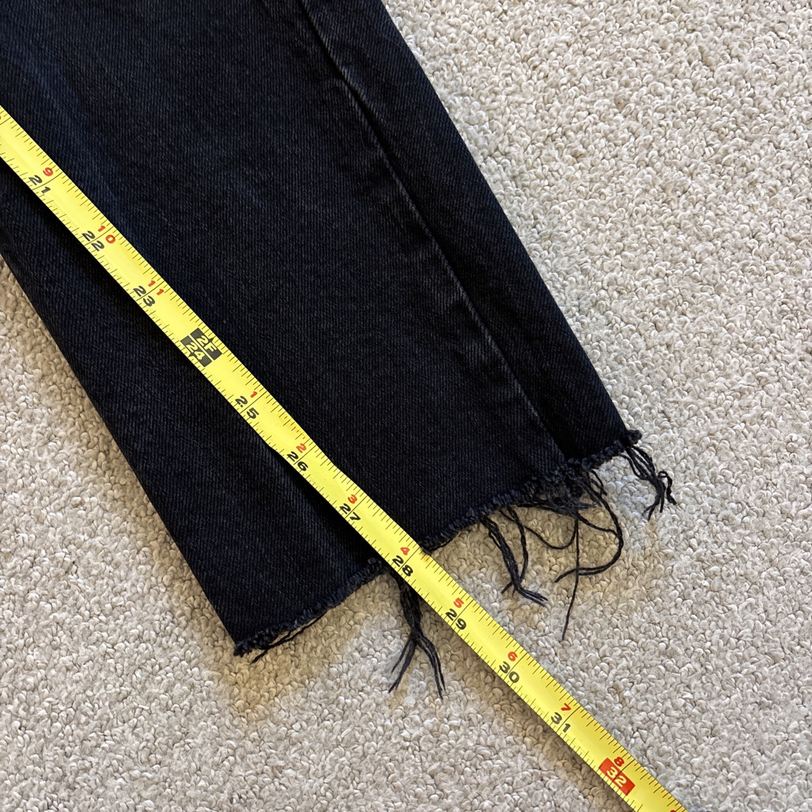 Ksubi Chitch Knight Rider Black Denim Skinny Jeans Men 32/28 Raw Hem Distressed