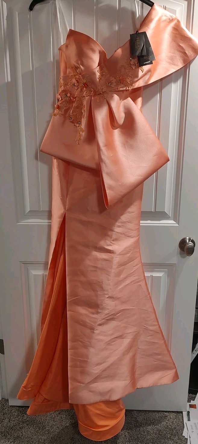 Terani Couture 241E2468 Evening Dress Coral ~LOW PRICE~ NEW Authentic