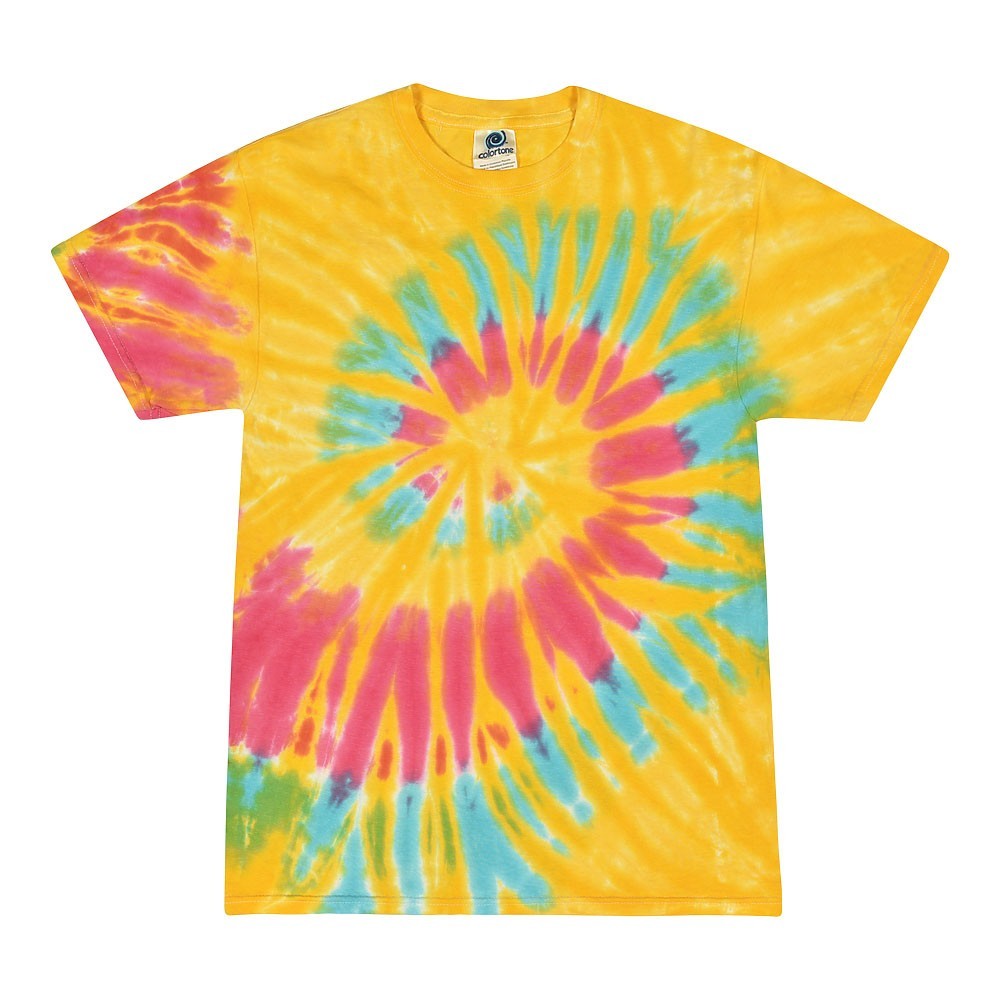 Colortone Tie Dye T-Shirt Unisex Rainbow Vibrant Cotton Tee S M L XL 2XL-5XL New
