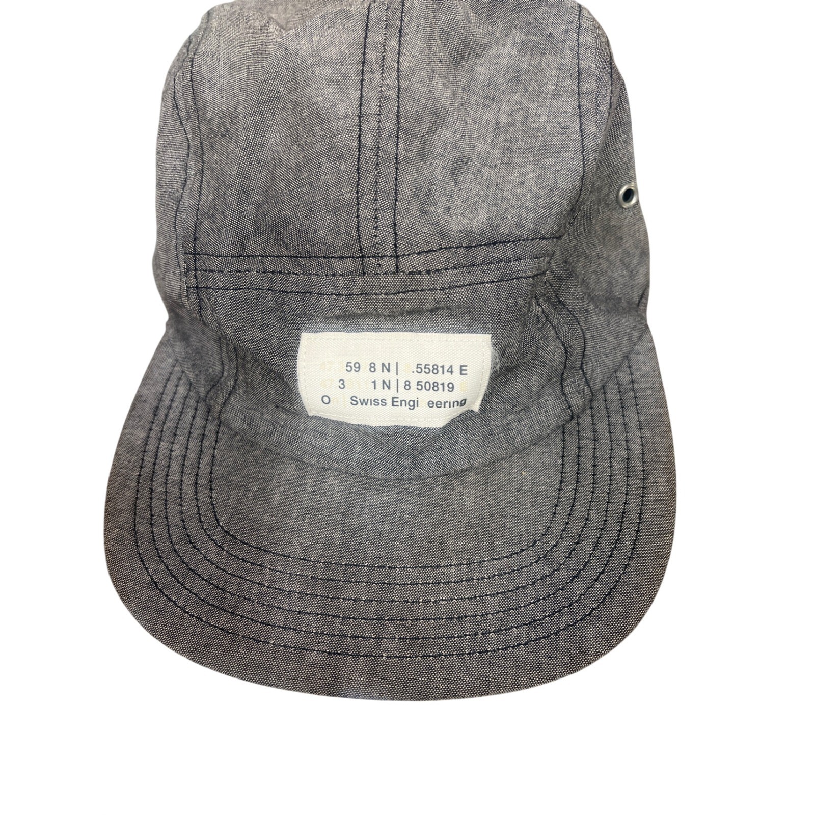 On Running Hat Unisex OS Grey 5 Panel Cap Swiss Engineering Adjustable Strap SEO