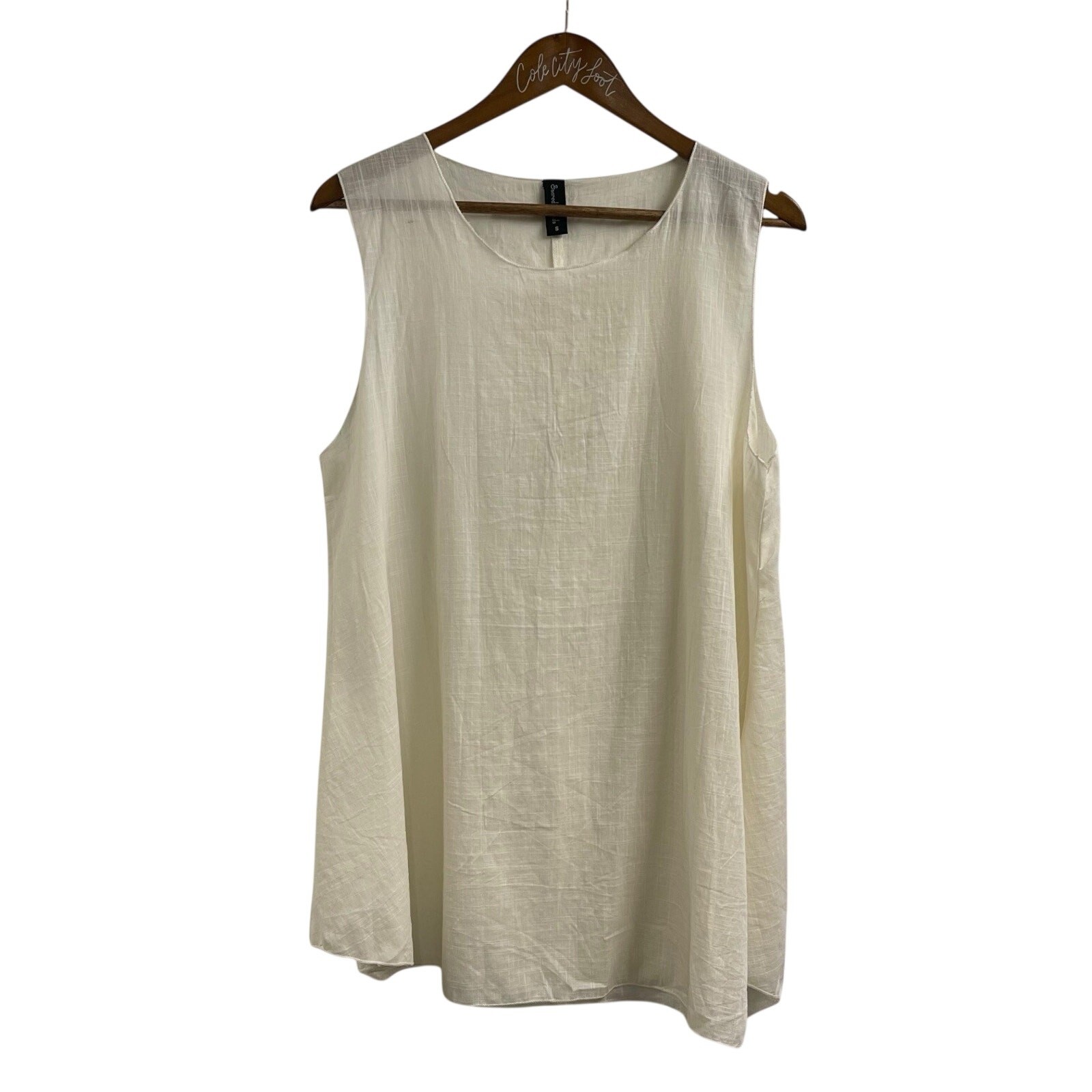 Sacred Threads Semi Sheer Ivory Tunic Top Boho Hippie Lagenlook Small 100%Cotton