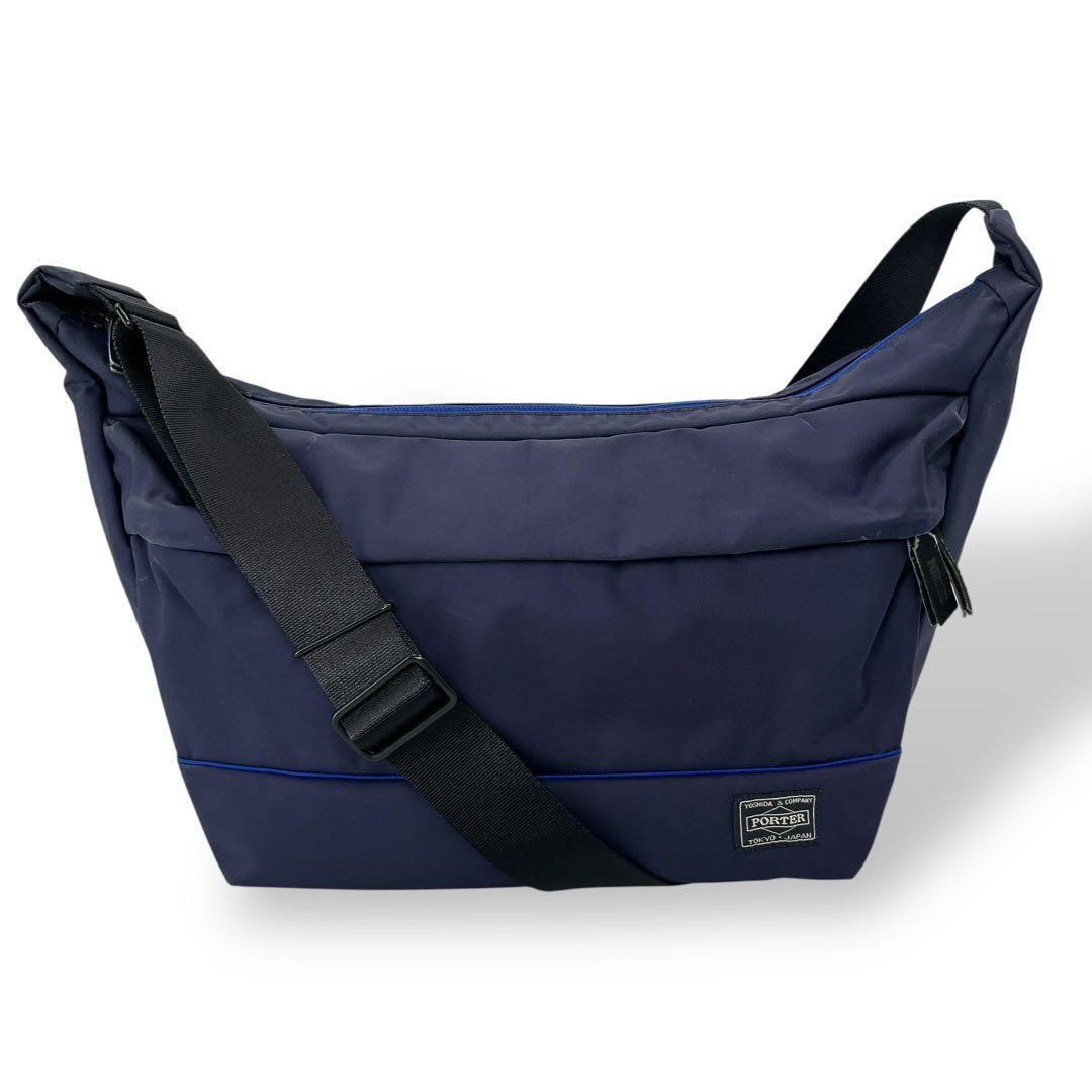Porter Girl Mousse Navy Nylon Half Moon Shoulder Bag Used