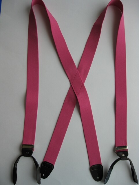 Men’s Suspenders – Button-On with Leather Ears and Goldtone Metal, USA Made