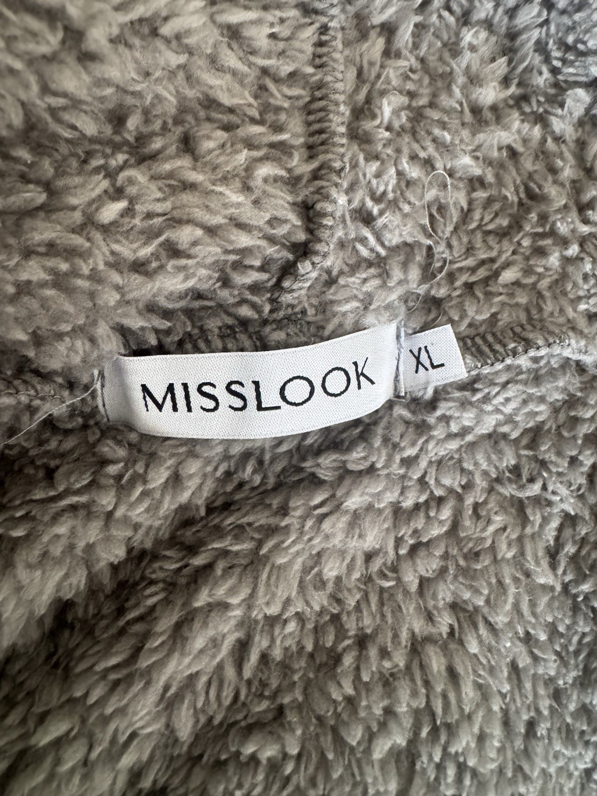 Gray Sherpa Hooded Asymmetric Zip Vest