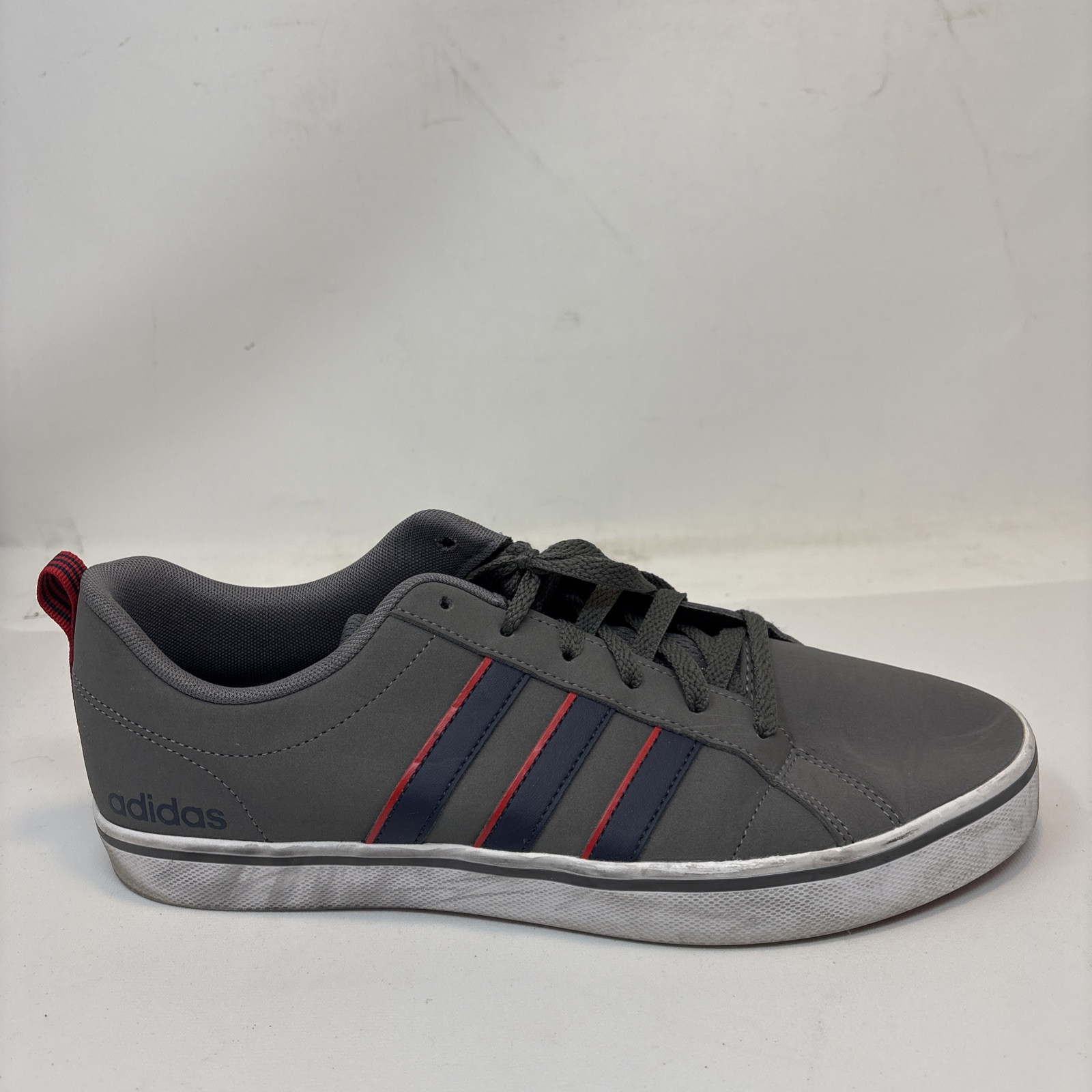 Adidas Men’s Size 9.5 VS Pace Trainer Steel Grey Blue and Red