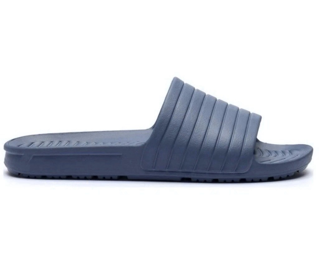 ATHLETIC WORKS Men’s Size 12 EVA Tunnel Slide Sandals Lightweight Slip On Slate