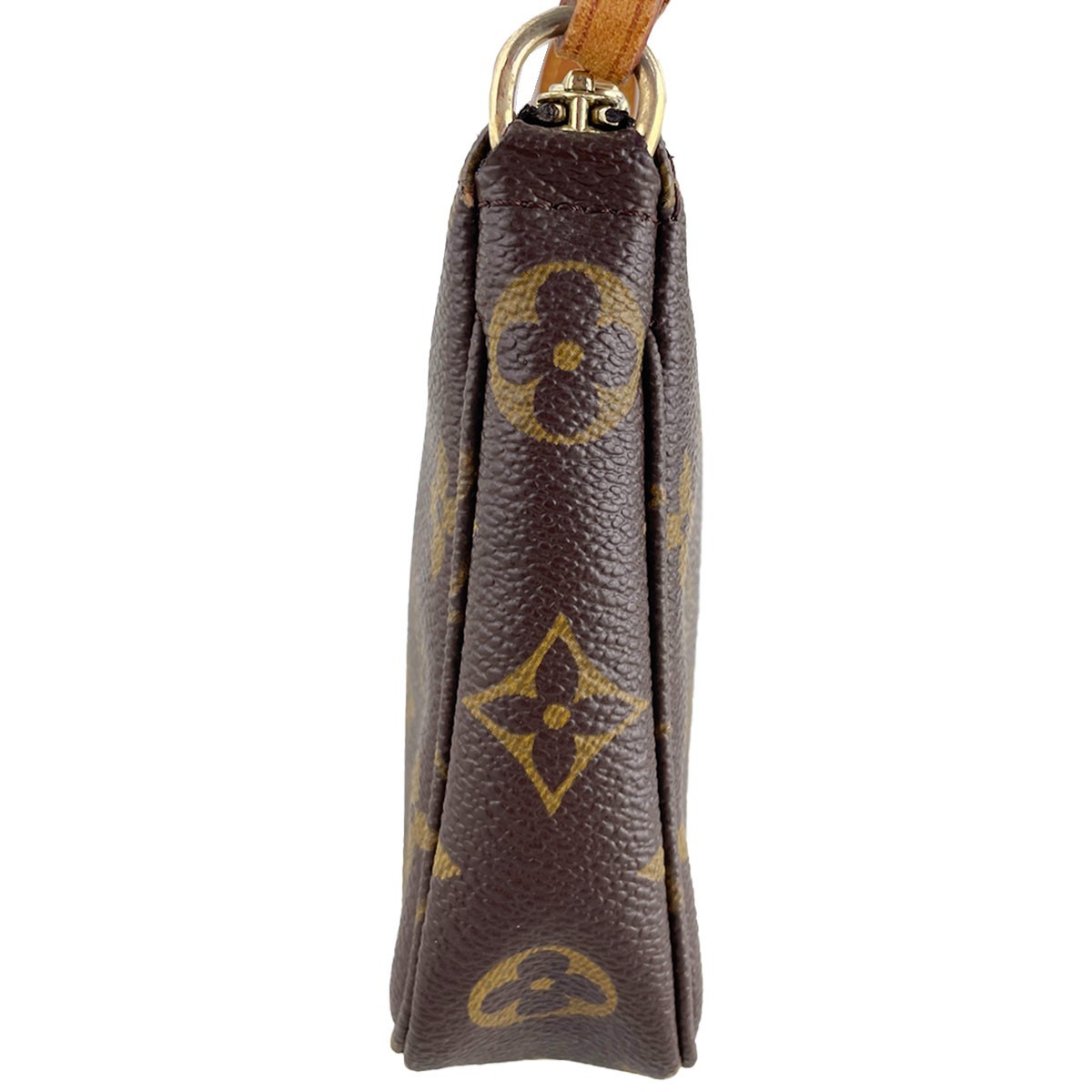 Louis Vuitton Monogram Pochette Accessoires Leather Fabric Brown Handbag 4742