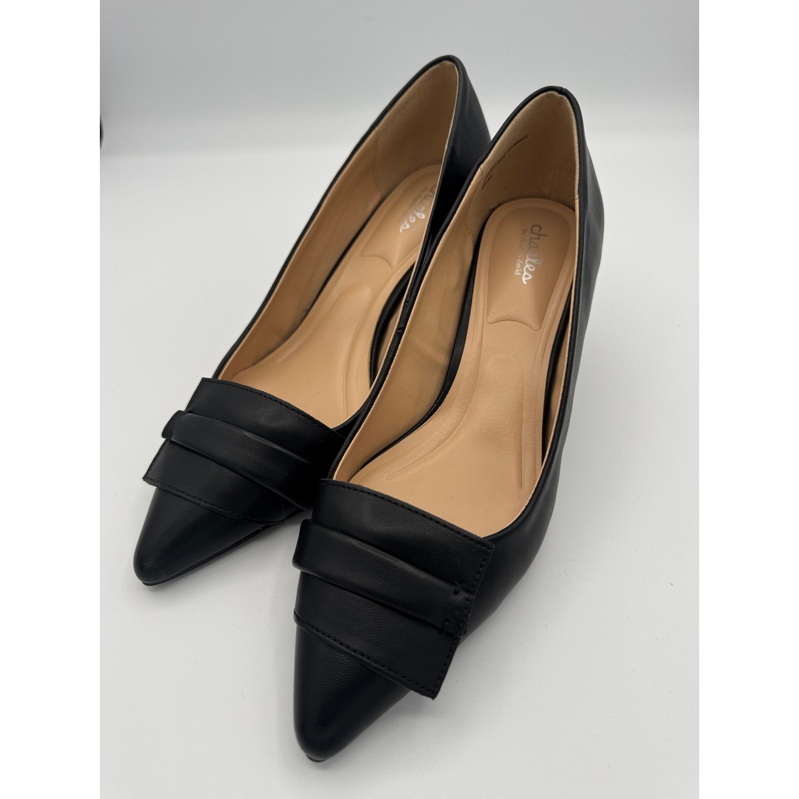 Charles by Charles David Abrino-1 Black Pointed Toe Pumps Heels Womens 8.5M