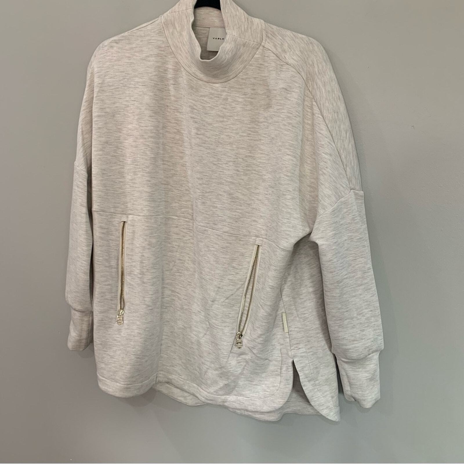 Varley Jacket Bay Sweat Light Doubleface in Light Grey Marl