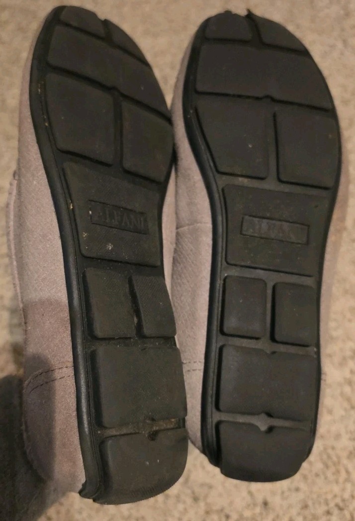 ALFANI KENDRIC DRIVING MOCS SHOES MEN’S 10.5M GRAY TEXTURED SUEDE 42101-EUC!