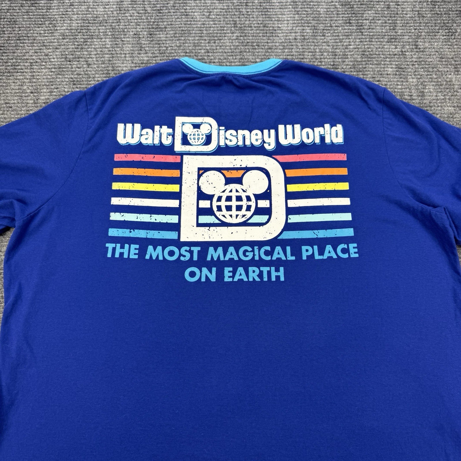 Walt Disney World Most Magical Place On Earth XL Adult Rainbow Shirt Mickey Blue