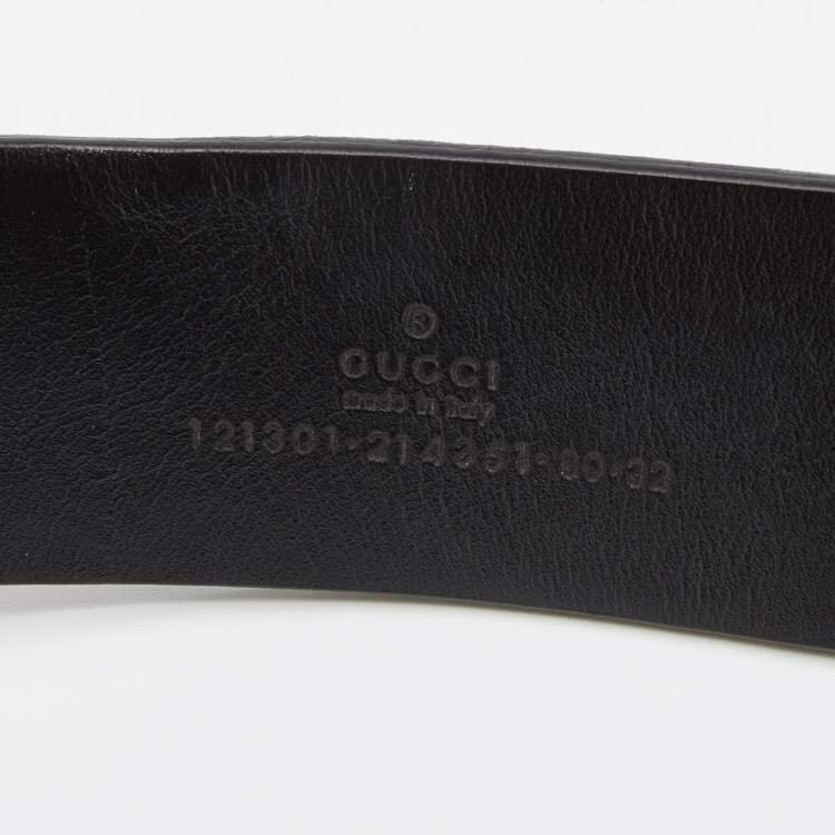 GUCCI Leather Belt Brown 80cm