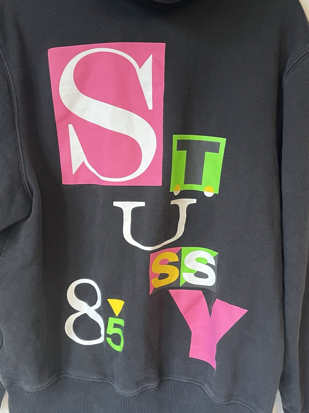 Stussy Jorge Hoodie Mens Small Black Sweatshirt Mint Shape 21”x22”