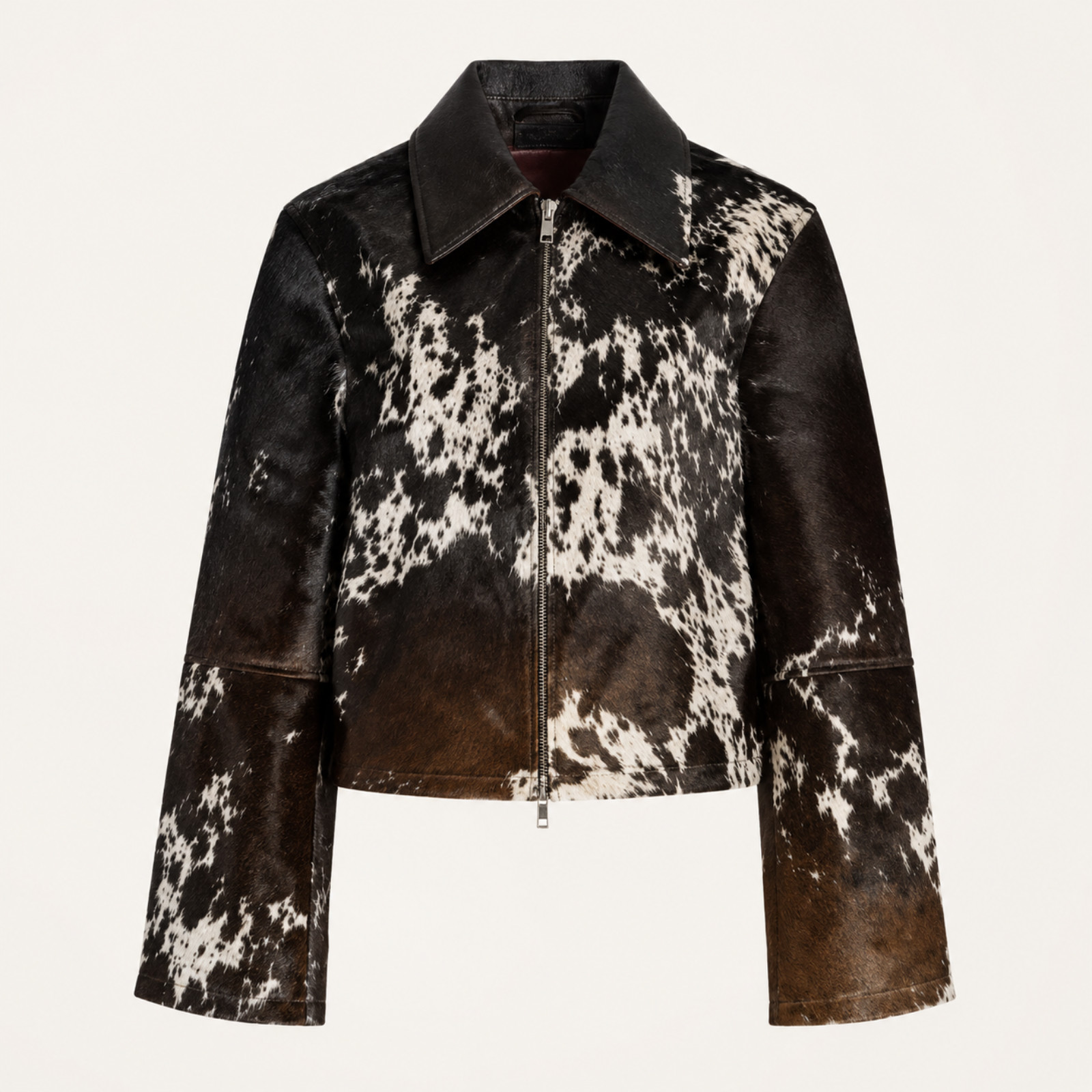 Genuine Cowhide Leather Jacket for Women | Natural Hair-On Cow Skin Fashion Coat