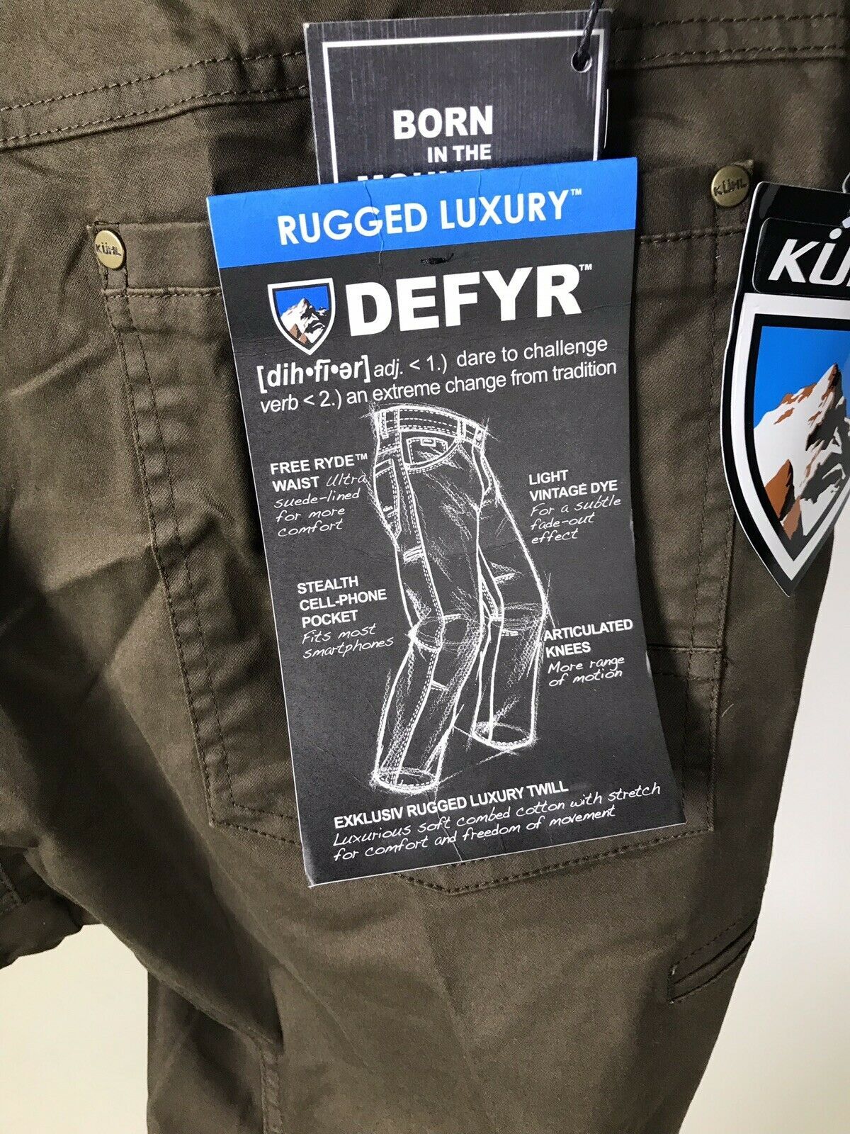 Kuhl Defyr Men’s Pants Sizes 35, 36, 38, 40, 42 x 30 – Espresso/Raven – NEW