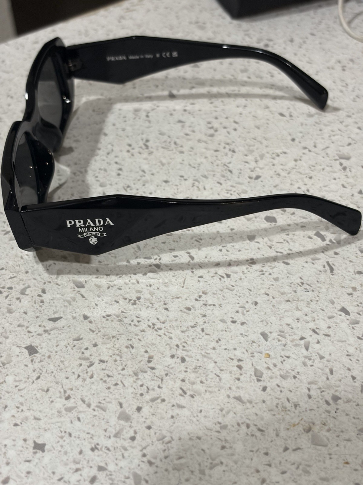 Prada Milano black rectangular sunglasses