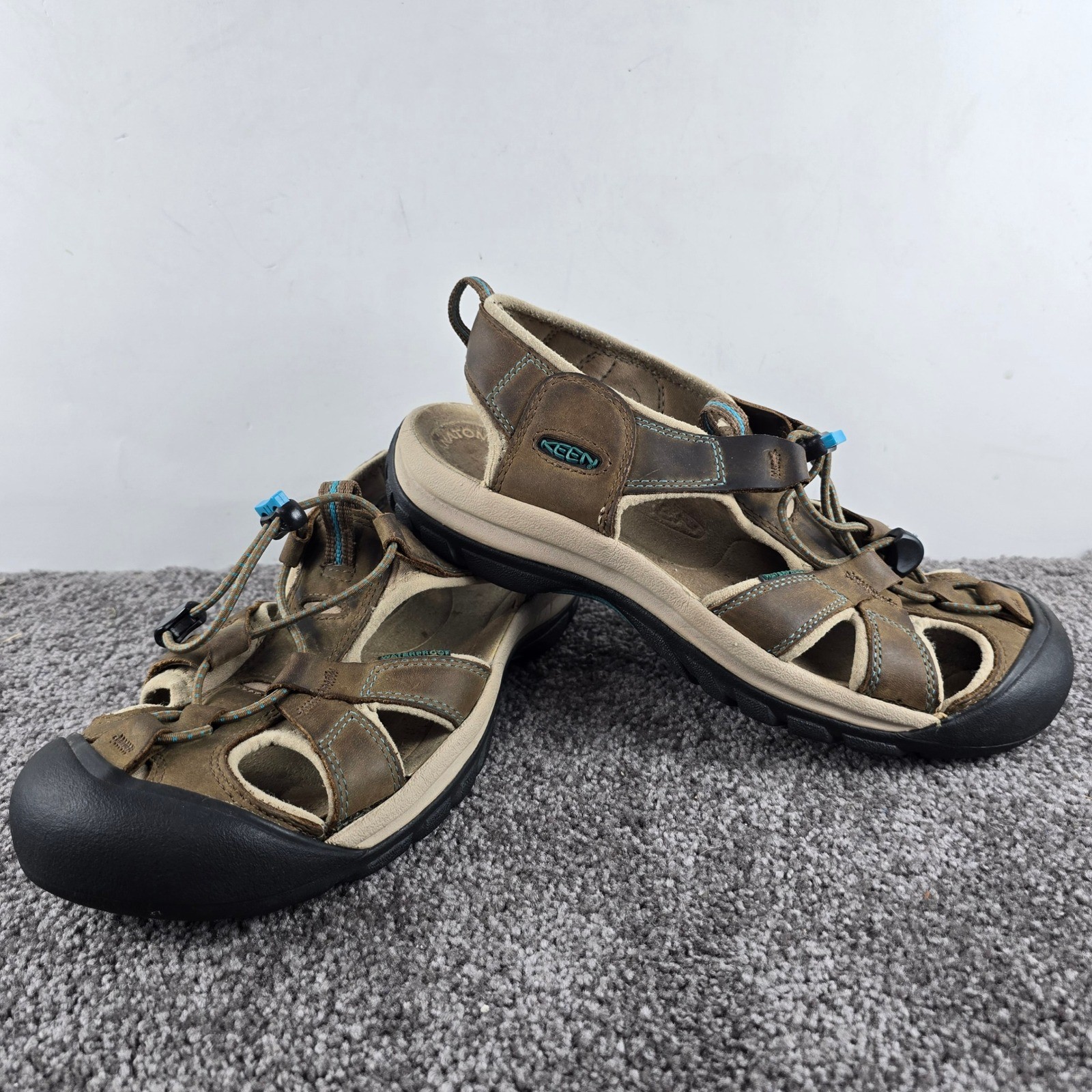 Keen Venice H2 Sandals Women Size 9 Brown Good Waterproof Leather Hiking Trail