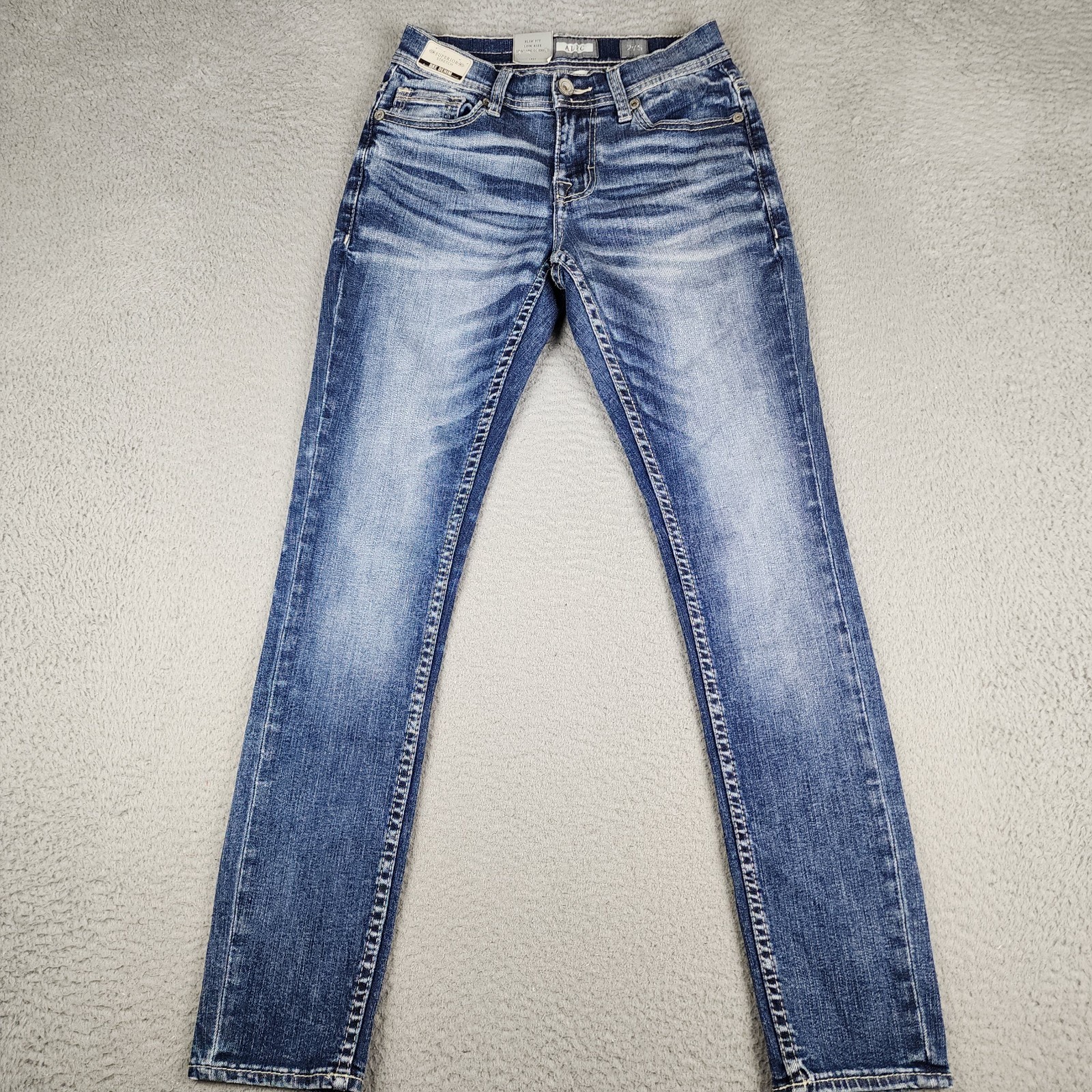 BKE Jeans Mens 27S Blue Alec Skinny Low Rise Slim Fit Pants Faded Stretch