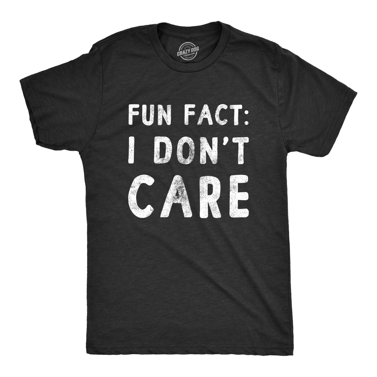 Mens Fun Fact I Don’t Care T Shirt Funny Sarcastic Joke Text Tee for Guys