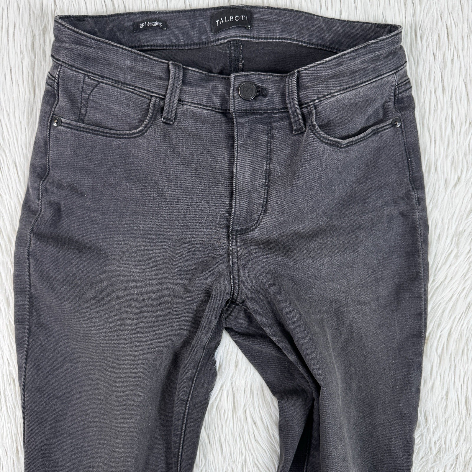 Talbots Black Charcoal Wash Mid-Rise Jegging Denim Jeans Women’s Size 2P