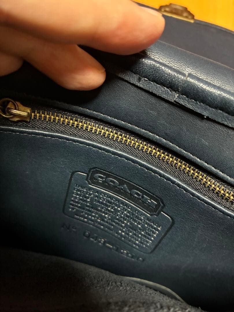 Vintage Coach 9912 Jackson Bucket Navy GLOVE TANNED LEATHER Made in USA Pre-1994