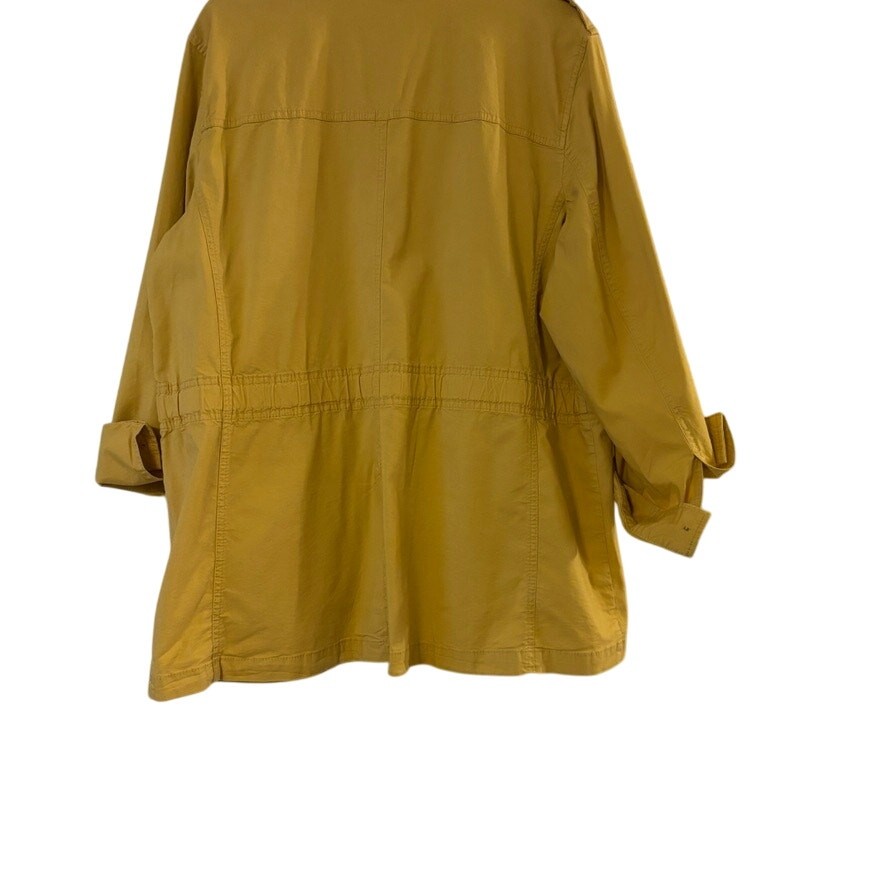 Talbots Mustard Utility Jacket 1X NWT Roll-Tab Sleeves Safari Style Retails $159