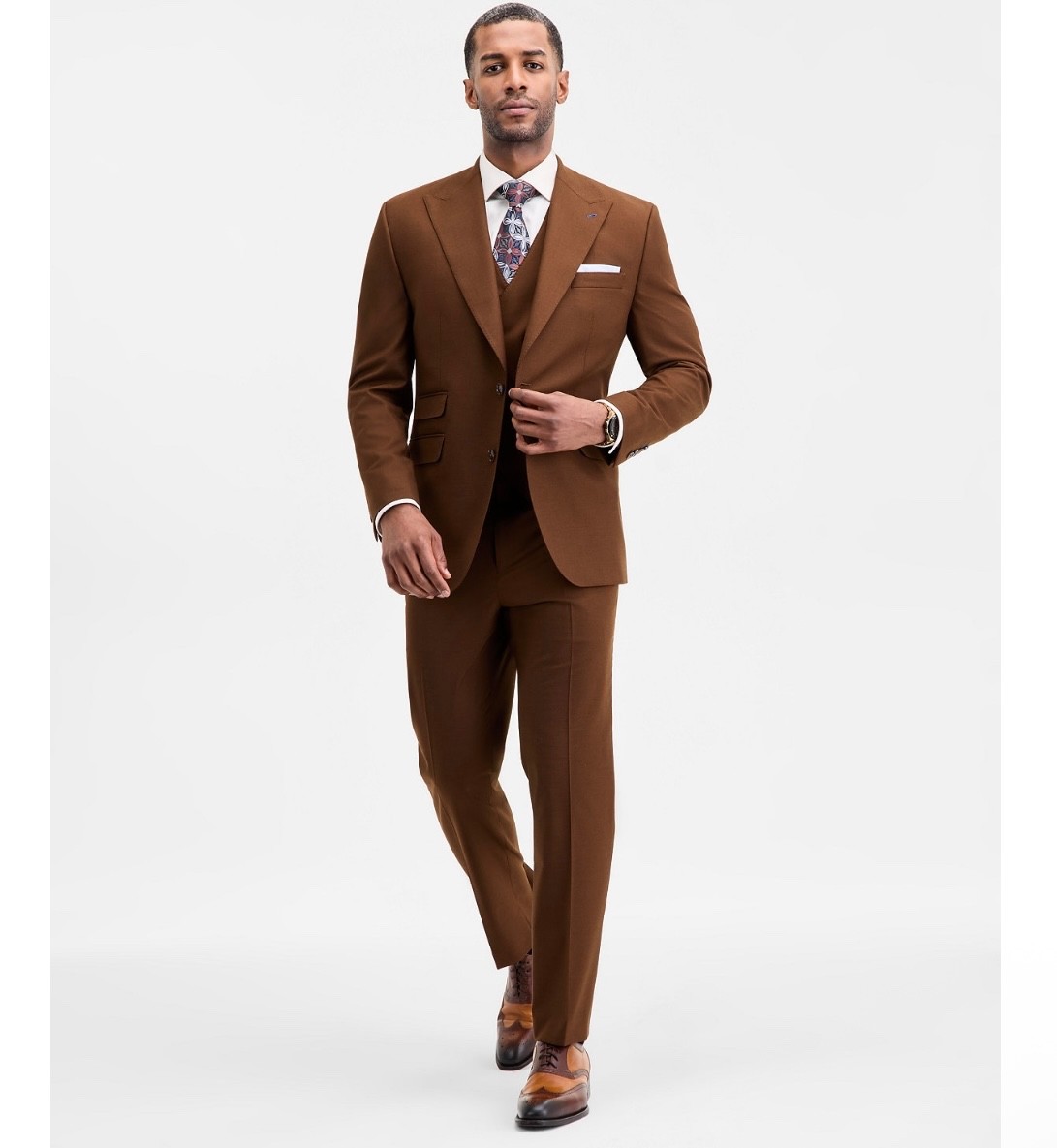 $495 NEW TAYION MONTEE HOLLAND Mens 40R Brown 2 Piece Suit W/ Dress Pants 32×32
