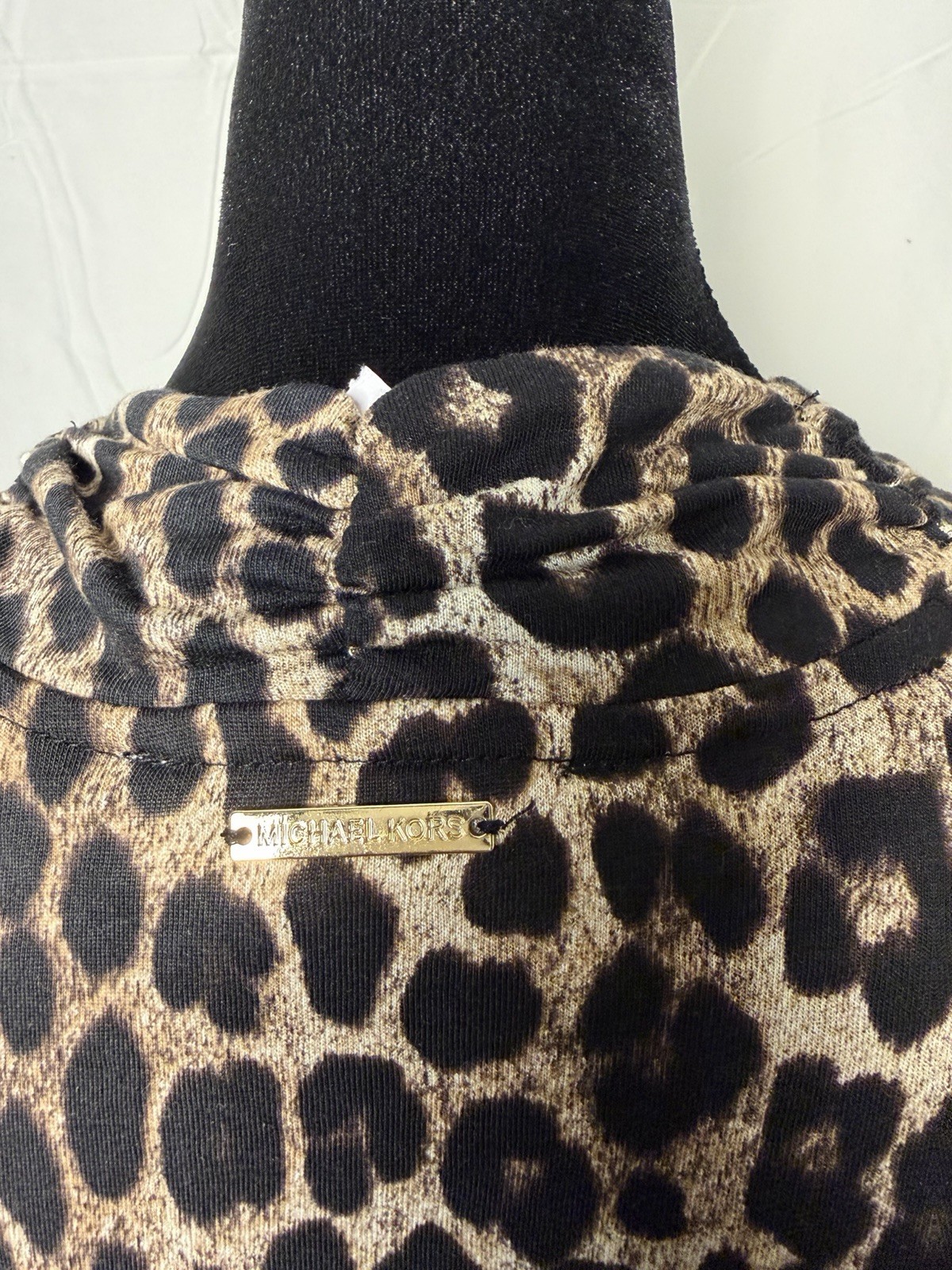 Michael Kors Leopard-Print Wrap Long Sleeve Top