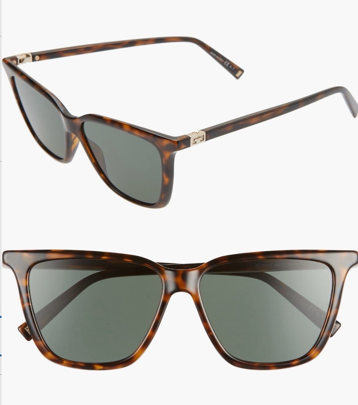 Givenchy Rectangular Sunglasses Havana