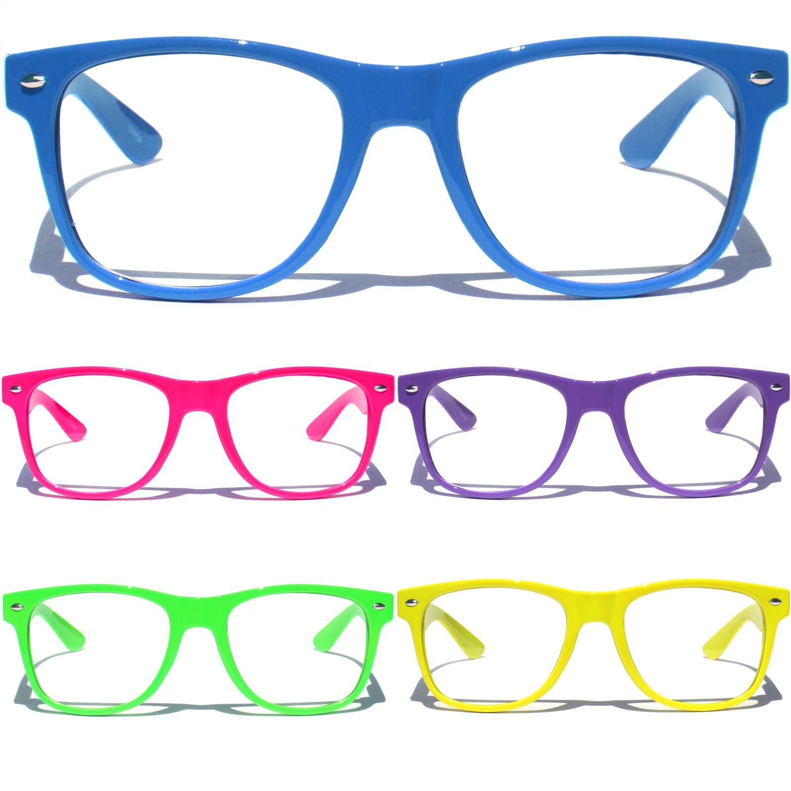 Clear Lens Glasses Horn Rim RETRO Nerd Hipster Fashion Cool Eyewear Choose Color