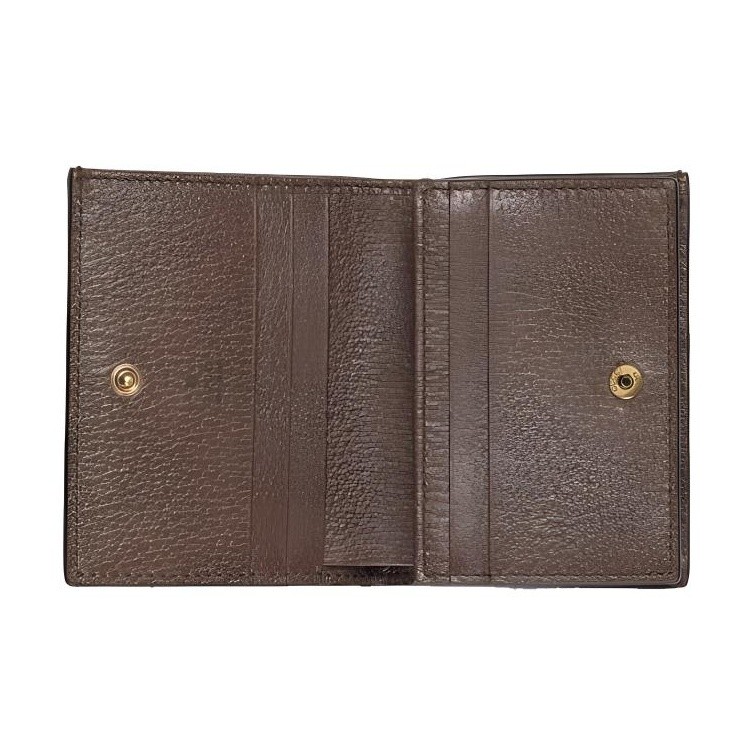 Gucci Bamboo Toggle Canvas and Leather Card Wallet for Women 7.48×7 in