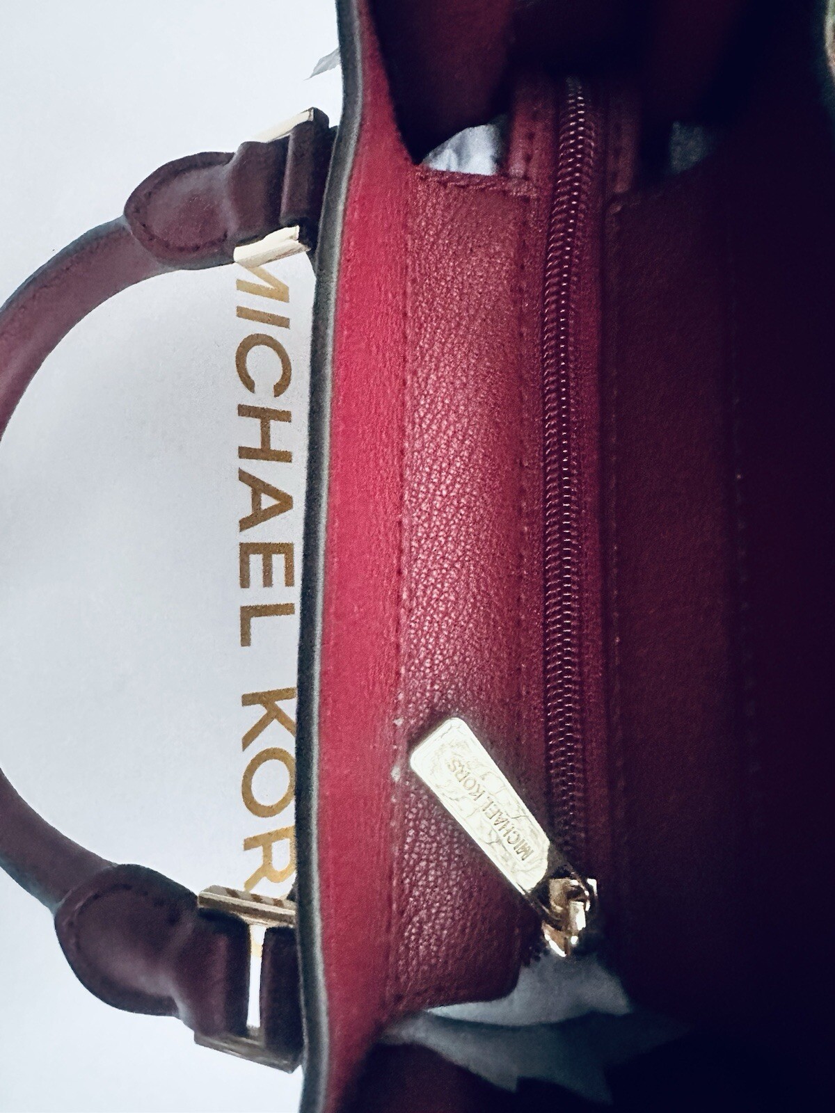 Michael Kors Hamilton Small Satchel Leather Crossbody Bag Mulberry