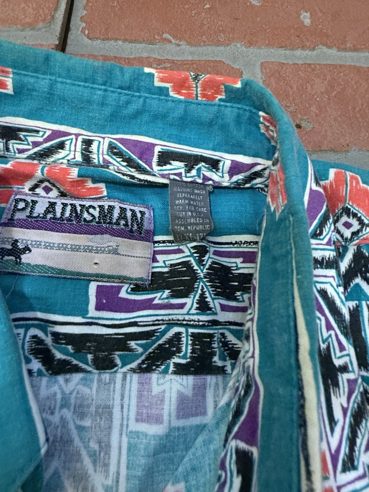 Vintage 90’s Plainsman Aztec Print Western Button Shirt Mens XL