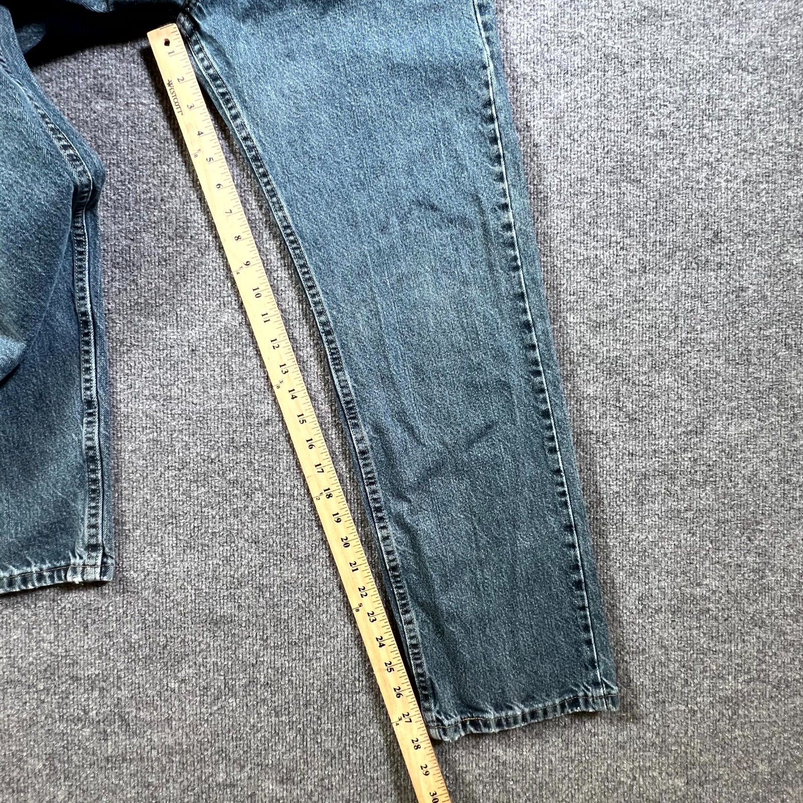 Wrangler Authentics Jeans Mens 32×30 Blue Denim Cotton Regular Fit Straight Leg