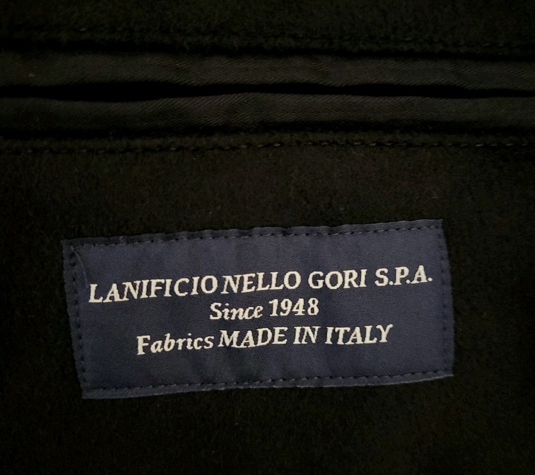 Quince Mens S NWT Italian Wool Blend Peacoat Double Breasted Minimal Solid Black