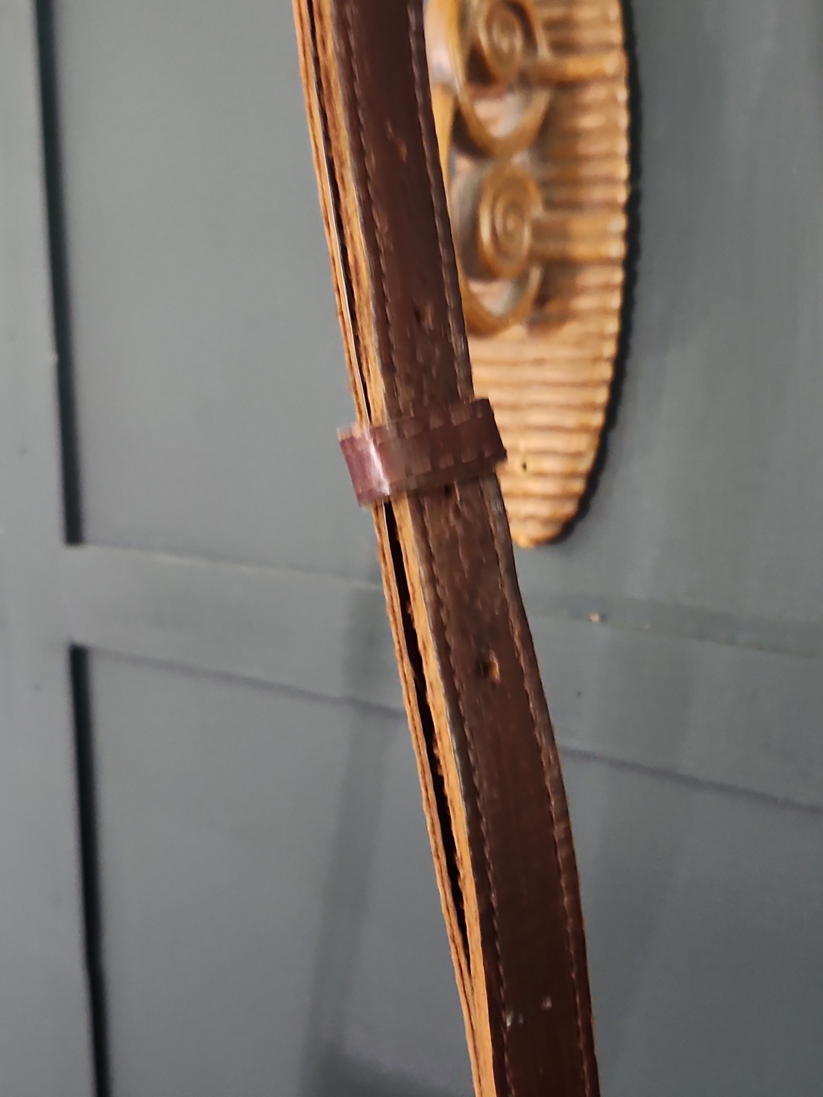 Leaders In Leather Tooled Leather Purse Made In Paraguay Brown Adjustable Strap