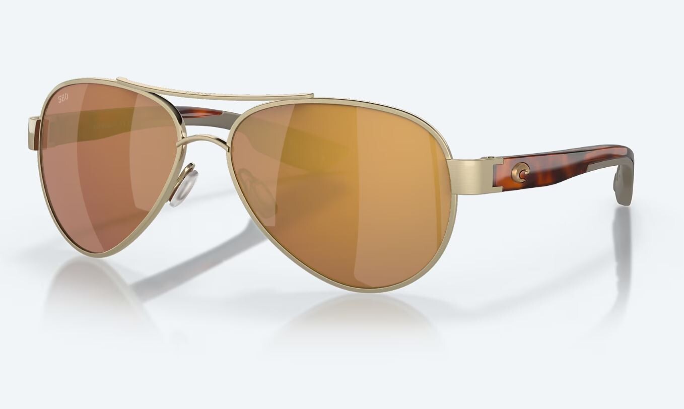Costa Del Mar Loreto Brushed Gold / Gold Mirror Polarized Glass 580G – NEW