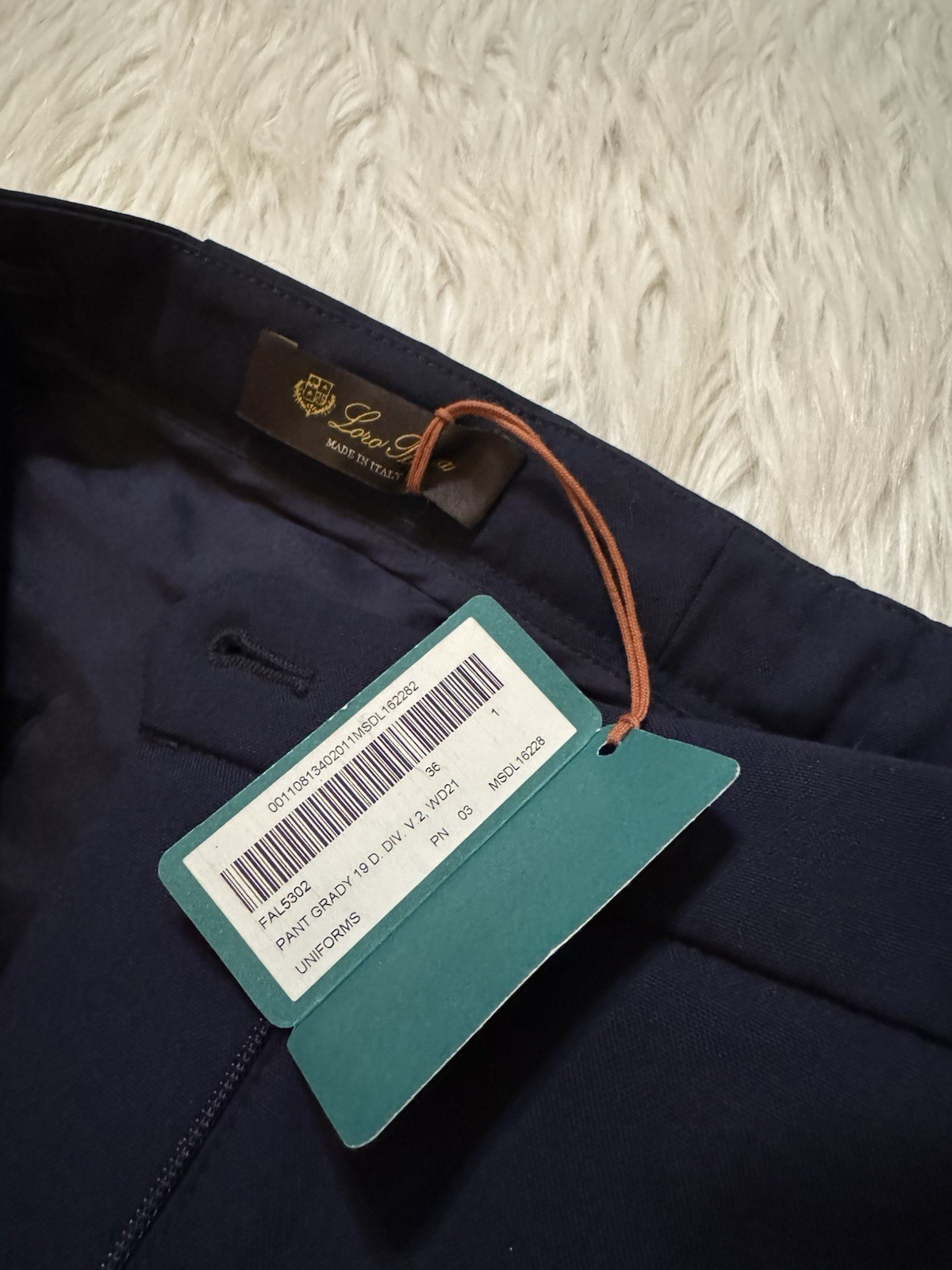 Loro Piana New Pleated Trouser Pants Wool Navy Blue Size 36