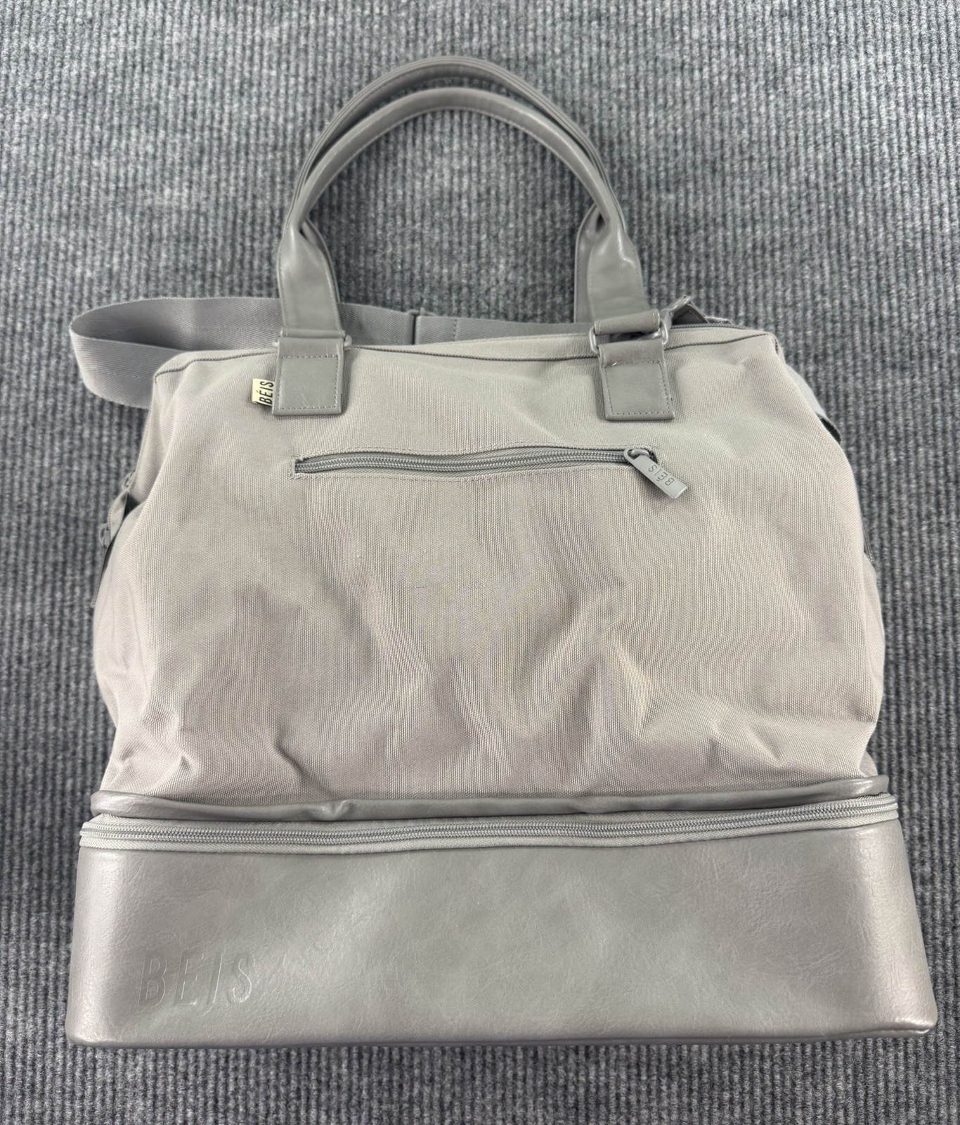 BEIS The Convertible Mini Weekender Travel Bag in Grey Excellent Condition