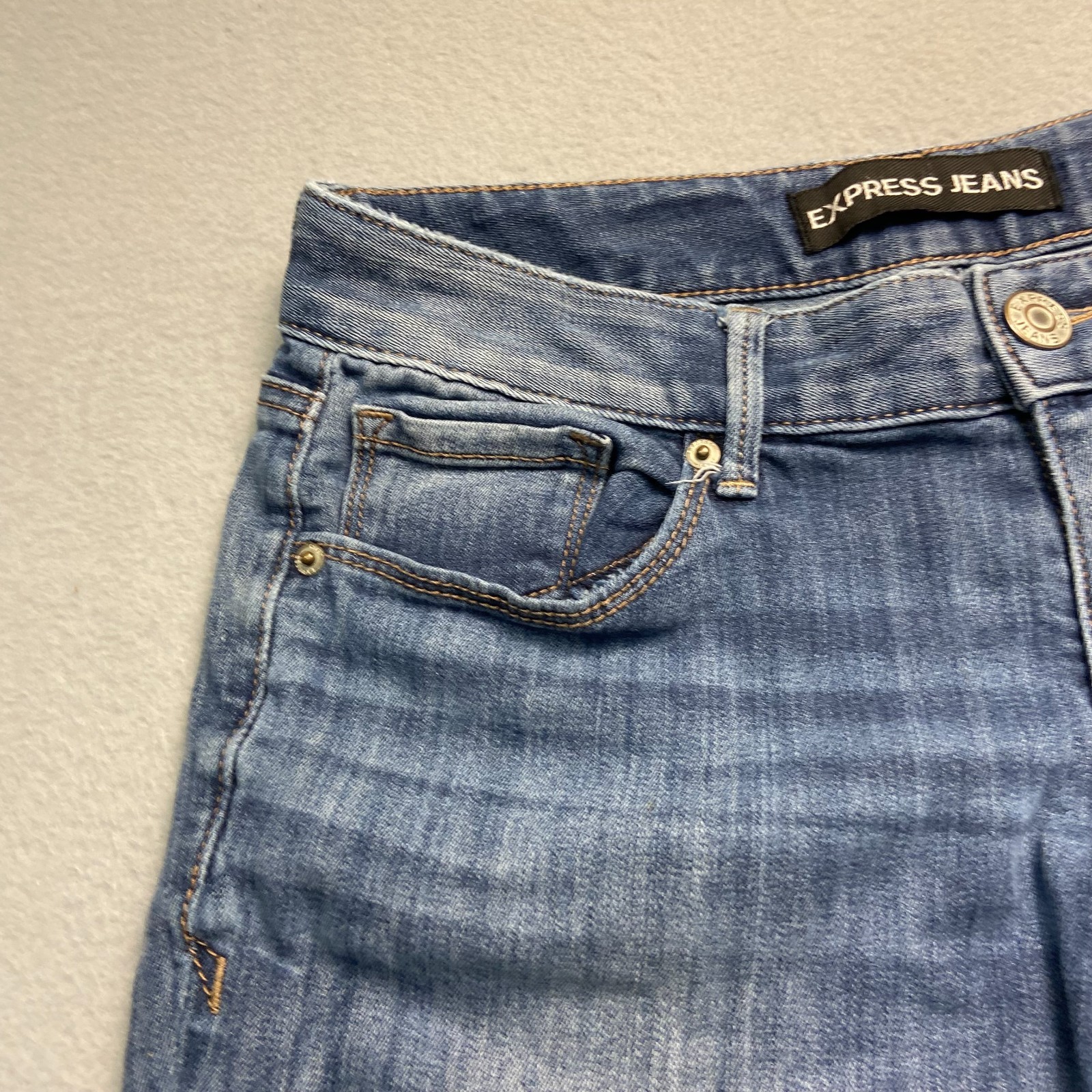 Express Mens Blue Denim Skyscraper Stella Low Rise Bootcut Jeans No Size Tag