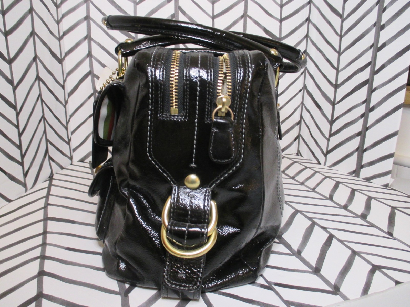 Coach Vintage Black Patent Peyton Handbag – New w/Tags Mint Vintage Condition
