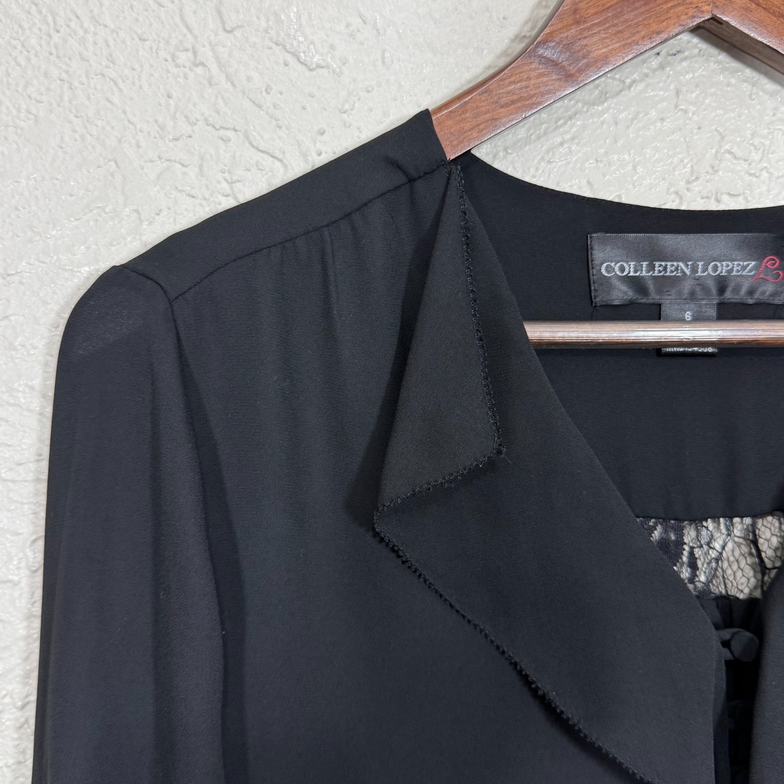 Colleen Lopez Blouse Top 6 Lace Flared Bell Sleeve Whimsigoth Witchy Fairy 90s