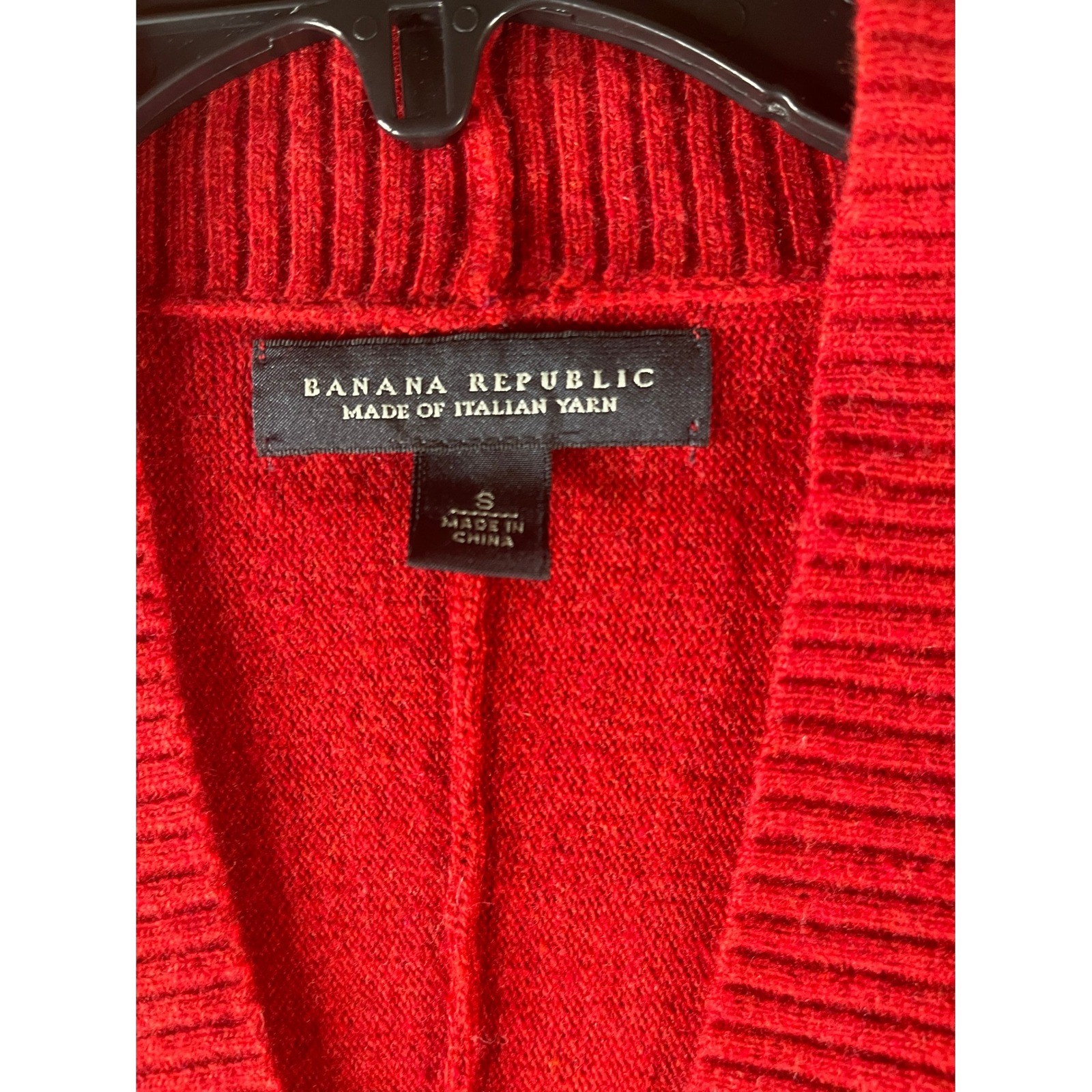 Banana Republic Red Italian Yarn Open Front Shrug Cardigan Sweater Womens Small