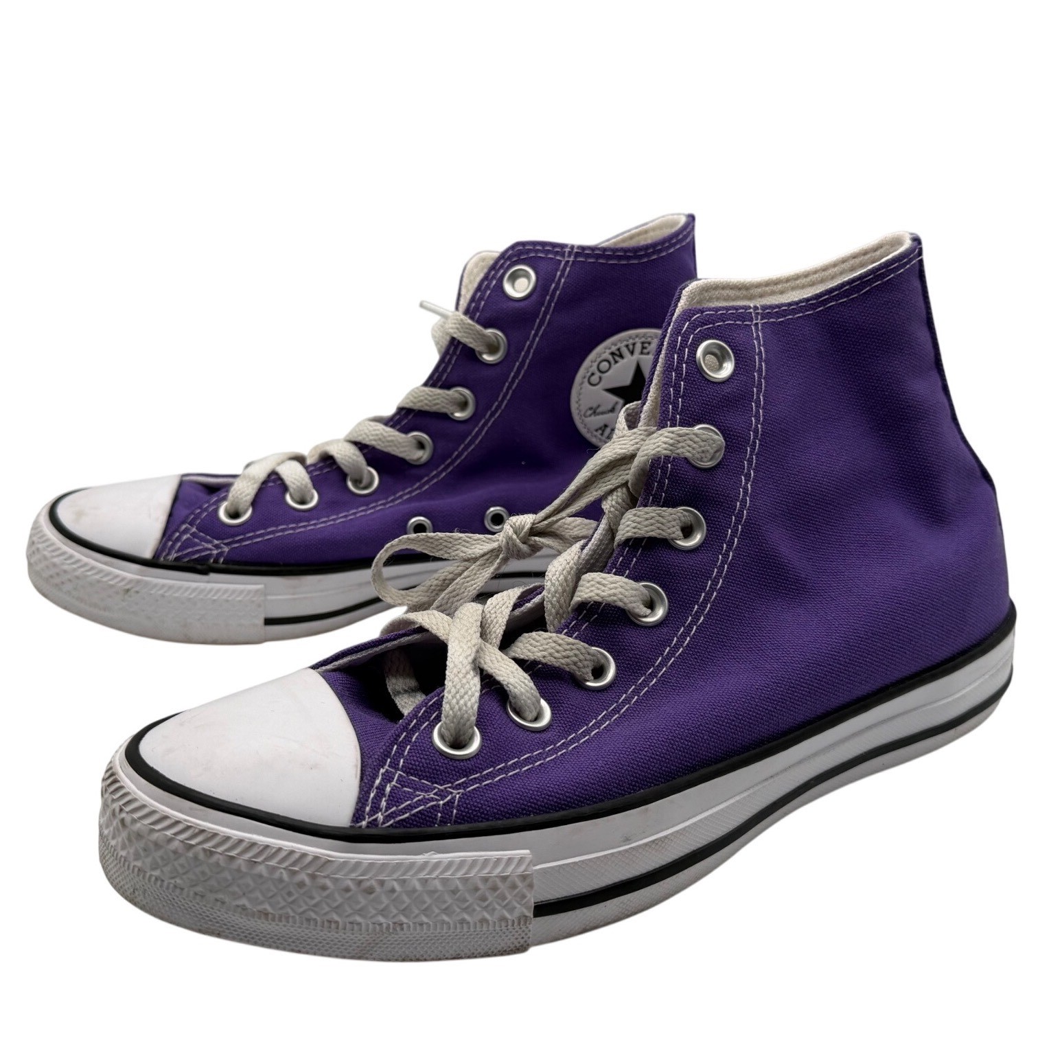 Converse Chuck Taylor All Star High Top Purple Canvas Sneakers 137833F w7.5