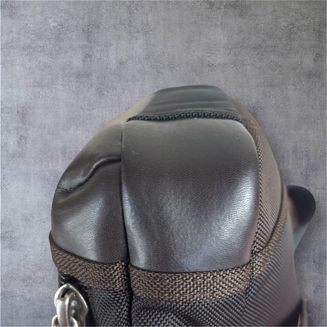 TUMI Alpha Bravo Barstow Crossbody Bag Nylon Leather Men Black Dark Brown